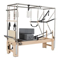 Machine d'exercice Pilates 3-en-1 en bois d'érable massif avec tour trapèze complète et ressorts à câble pour studios de pilates de prestige