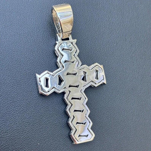 Colgante Cruzado de Moissanita Iced Out con Diamantes, Plata de Ley 925 Bañada en Rodio, Estilo Cadena Cubana, Joyería Hip Hop para Fiesta - Product Image 6