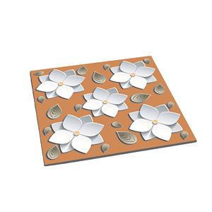Venta caliente Diseño de flores Porcelana esmaltada completamente pulida Naranja Diseño 3D suave Azulejos de piso de mármol vitrificado 600x600mm Formato de decoración de pared - Product Image 1