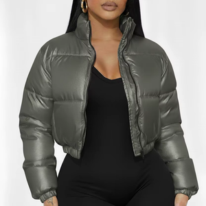 2025 Fashion High Waist Women Puffer Jacket Short <b>Top</b> Puff Quilt Bubble <b>Coats</b> Women's Down <b>Coats</b> jacket - Product Image 1
