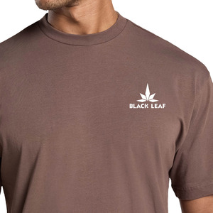 Camiseta de Algodón Marrón para Hombre con Logotipo Personalizado, Manga Corta, Cuello Redondo, Corte Regular, Ropa Casual, Logotipo Impreso en la Parte Delantera - Product Image 3