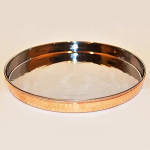 Copper Hammered Balti Pot <b>Kadhai</b> With Handle Antique Finish Durable Kitchenware Copper Ice Bucket With Stainless Steel Interior - Product Image 5