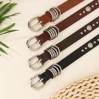 Ceinture décontractée en PU avec boucle en alliage