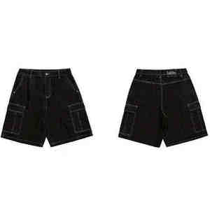 Low MOQ Summer Streetwear Baggy <b>Jean</b> Shorts 100% Cotton Men's Loose Fit Fashion <b>Jeans</b> Shorts - Product Image 2