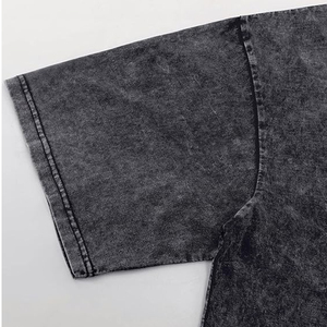 Ensemble de vêtements de détente pour hommes, t-shirt et short, tenue d'été en 2 pièces, coton, coupe ample décontractée, ensemble assorti, effet délavé - Product Image 3