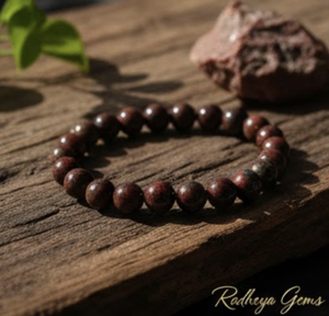 Handmade AAA Bloodstone Round Bead Bracelet – Polished Gemstone Stretch Bracelet <b>for</b> <b>Men</b> & Women - Product Image 1