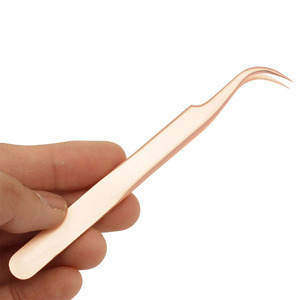 2026 Customized Top Design Professional <b>Lashes</b> Extension Set Stainless Steel Makeup Tools <b>Fanned</b> Eyelash Tweezers - Product Image 3