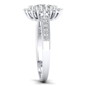 REYES Classic Design <b>925</b> Sterling <b>Silver</b> GRA Certified Moissanite Engagement <b>Rings</b> For Women 14K Gold Rhodium Plated Jewelry - Product Image 3