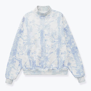 Sweat-shirt décontracté pour femme à col montant, manches longues, épaules tombantes, coupe ample, en molleton de polyester et coton, respirant, écologique, pour l'hiver - Product Image 1