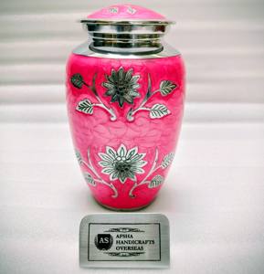 Urna Funeraria de Metal Grabada con Flores Blancas Clásicas para Cenizas de Adultos, Estilo Americano/Europeo - Product Image 4