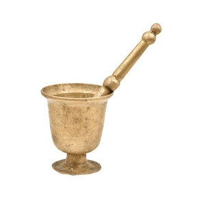 Ensemble pilon et mortier en laiton couleur or, design dernier cri, écologique, compatible lave-vaisselle, qualité supérieure, taille et logo personnalisables, fabriqué en Inde - Product Image 1