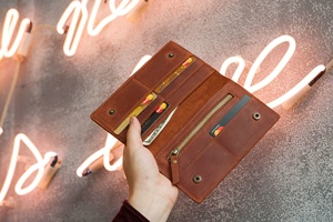 Tarjetero de cuero vintage con bolsillo, tarjetero delgado de Pu, tarjetero de cuero para negocios, tarjetero de identificación de negocios, 2017 - Product Image 2