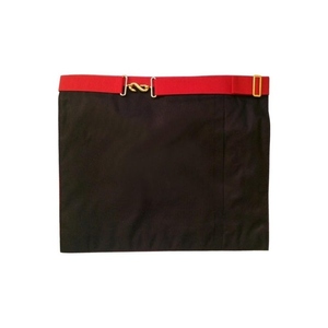 6th Degree Scottish Rite <b>Apron</b> <b>White</b> & Red Moire Machine Embroidery Hand Embroidery features premium black moire fabric - Product Image 4