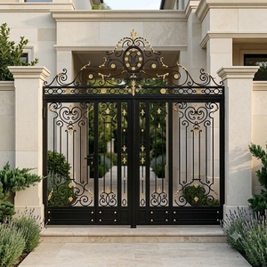 Puerta Doble Abatible de Hierro Forjado Estilo Europeo KHP, Recubierta con Pintura en Polvo, Resistente al Óxido, Fácil de Montar, Garantía de 3 Años, Uso en Exteriores - Product Image 6
