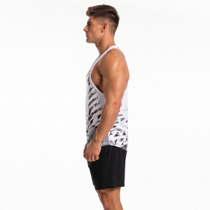 Débardeur de musculation personnalisé imprimé pour hommes, débardeur de fitness léger à dos en Y, débardeur d'entraînement pour hommes, débardeur stringer à col rond - Product Image 4