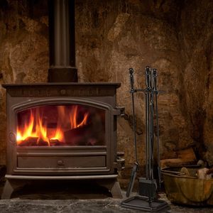 Set di 5 Utensili per Caminetto con Supporto, Include Pinze, Spazzola, Paletta, Braciere e Accessori Essenziali - Product Image 2