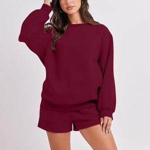 Women's Summer 2-Piece Sweatshirt and <b>Shorts</b> Set with Hoodie <b>Sequined</b> Pattern 100% Cotton - Product Image 2