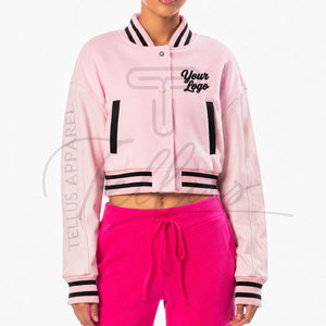 Nouvelle veste universitaire courte en satin élégante pour femmes, style collage, doublure douce en peau de mouton, hiver, Letterman - Product Image 4