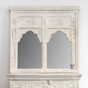 Premium Decorative Accent <b>Mirror</b> for Bedroom Intricate Carved <b>Frame</b> Styling with Antique Inspired Elegance - Product Image 2