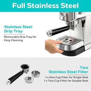 Máquina de Espresso Profesional de 20 Bares con Vaporizador de Leche y Tanque de Agua de 34 oz - Product Image 4