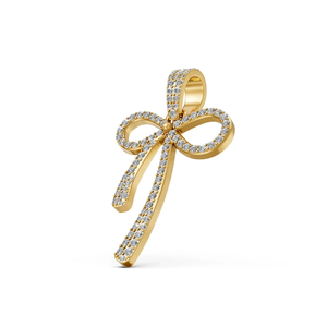 Colgante de Lazo con Diamantes Certificados IGI, Chapado en Rodio sobre Oro Blanco de 10K, 0.55 CTW, Corte Brillante, Joyería Fina de Lujo, Regalo de Boda - Product Image 4