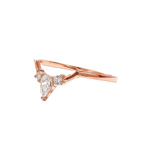 Alianza de boda de oro sólido de 14K con diamante natural, banda de promesa delicada minimalista personalizable, fiestas, bodas, superventas para mujeres - Product Image 1