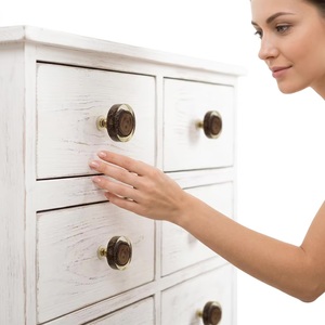 Modern Round Wooden <b>Cabinet</b> Knob with Brass Screw Eco-Friendly Multi-Function <b>Kitchen</b> Bedroom & Bathroom Furniture Pull - Product Image 3