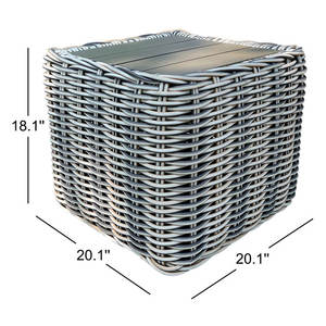 Mesa auxiliar cuadrada de metal para exteriores, muebles de patio con acento para espacios exteriores - Product Image 2