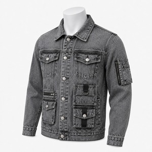 เสื้อแจ็คเก็ตยีนส์ผู้ชาย ผ้าโพลีเอสเตอร์พรีเมียม ดีไซน์คลาสสิคแบบ Trucker สวมใส่สบาย ทนทาน เป็นมิตรต่อสิ่งแวดล้อม - Product Image 4