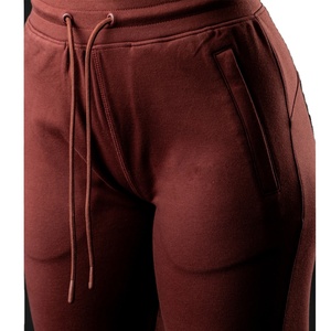 Joggers de entrenamiento activo hechos a medida para mujer, ropa de calle informal ajustada negra sólida para invierno, estilo frontal plano - Product Image 4