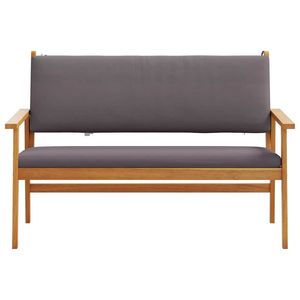 Banco de Jardín de Madera Maciza de Acacia Antracita con Cojín, Bancos para Patio - Product Image 3