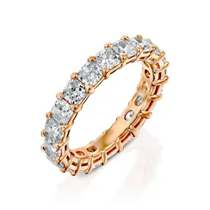 Zenvellae Cushion Lab Grown <b>Diamond</b> Eternity <b>Ring</b> IGI Certified - Product Image 3