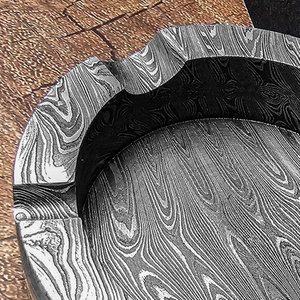 Cendrier en acier Damas de haute qualité, résistant à la chaleur, avec plusieurs motifs, pour une utilisation en intérieur et en extérieur - Product Image 6