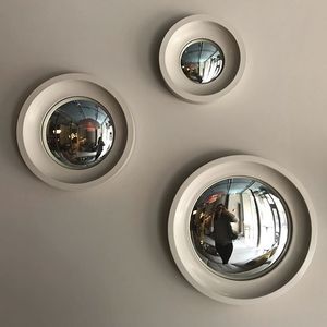 Round <b>Wall</b> <b>Mirror</b> <b>Set</b> Minimalist Decorative Glass Framed Convex Design for Indoor Use - Product Image 1
