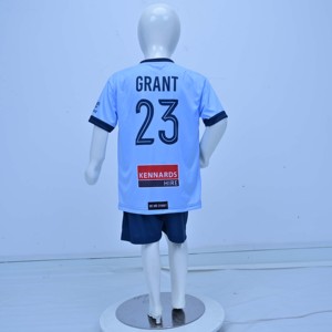 Sydney FC Kids Soccer Uniform Short Sleeve Crew Neck Moisture Wicking Polyester <b>Athletic</b> Fit All Seasons Print Sublimation Sets - Product Image 2