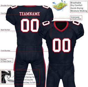 Conjuntos de ropa deportiva de manga corta con estampado transpirable de camiseta de fútbol americano personalizado - Product Image 2