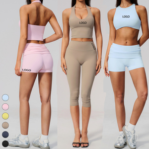 Conjunto Deportivo de 3 Piezas para Mujer, de Alta Calidad, Ecológico, Transpirable, Leggings Scrunch, Bra sin Mangas, para Yoga y Ejercicio - Product Image 1