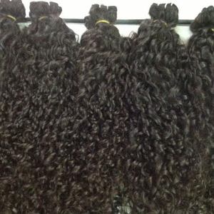 Extensions de cheveux humains bouclés indiens Remy de qualité supérieure, cuticules alignées, double trame machine, prêtes à la permanente, 100g, vente en gros en vrac - Product Image 5