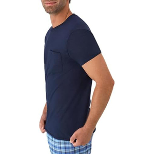 T-shirt en jersey de coton 100% uni à manches courtes et col rond pour homme, coupe classique, décontracté, design uni, idéal pour la gym - Product Image 6