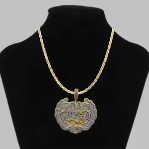 Pendentif unisexe plaqué avec accents inspirés des diamants, bijoux tendance hip-hop pour tous les jours et les soirées - Product Image 5
