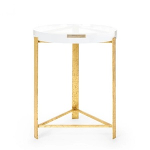 Mesa Auxiliar de Latón Antiguo con Base de Metal Personalizada y Tapa de Mármol para el Hogar, Dormitorio, Sala de Estar, Mesa de Noche, Mesa de Centro - Product Image 4