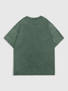 T-shirt Homme Oversize à Cordon, Coupe Boxy, Épaules Tombantes, Manches Courtes, Décontracté, en Coton, Ample, Style Streetwear - Product Image 4