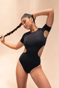 Combinaison de danse pour femme avec logo personnalisé, respirante, extensible, ajustée, confortable, sur mesure - Product Image 4