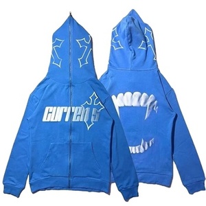 Vente en gros de sweats à capuche zippés intégraux imperméables en polaire de haute qualité pour hommes, brodés, style streetwear, taille standard pour hommes - Product Image 1
