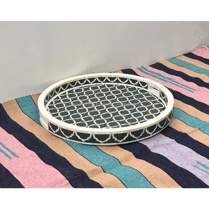Fourniture directe en usine d'un plateau d'incrustation d'os moderne pour une décoration intérieure élégante ou servir des boissons disponibles à un prix abordable depuis l'Inde - Product Image 3