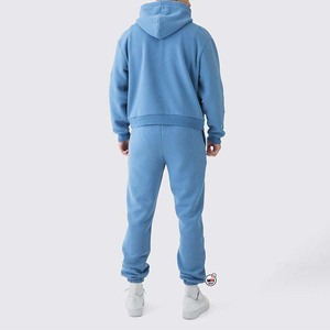 Chándal Azul con Capucha para Hombre, 100% Algodón, Manga Larga, Casual, OEM, Corte Regular, Transpirable, Ecológico, Secado Rápido, Logotipo Impreso, Primavera - Product Image 3