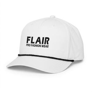 Gorra de Béisbol Blanca Personalizada de 6 Paneles – Gorra Deportiva Ajustable con Cierre a Presión, Logotipo Bordado y Detalle de Cuerda - Product Image 4
