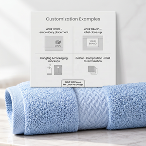 Serviette de bain en coton tricotée 300 à 499 GSM, couleurs et logo personnalisés pour les acheteurs en gros de marques privées - Product Image 5