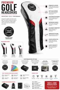Servicio OEM, Fundas de Alta Calidad para Palos de Golf, Impermeables, de Cuero PU, Personalizadas, Suministro de Fábrica - Product Image 5