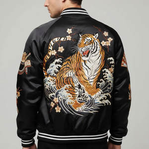 Chaqueta Sukajan Casual Moderna para Hombre, Tela Satinada Suave, Ligera, Elegante y Cómoda, Estilo Urbano - Product Image 2